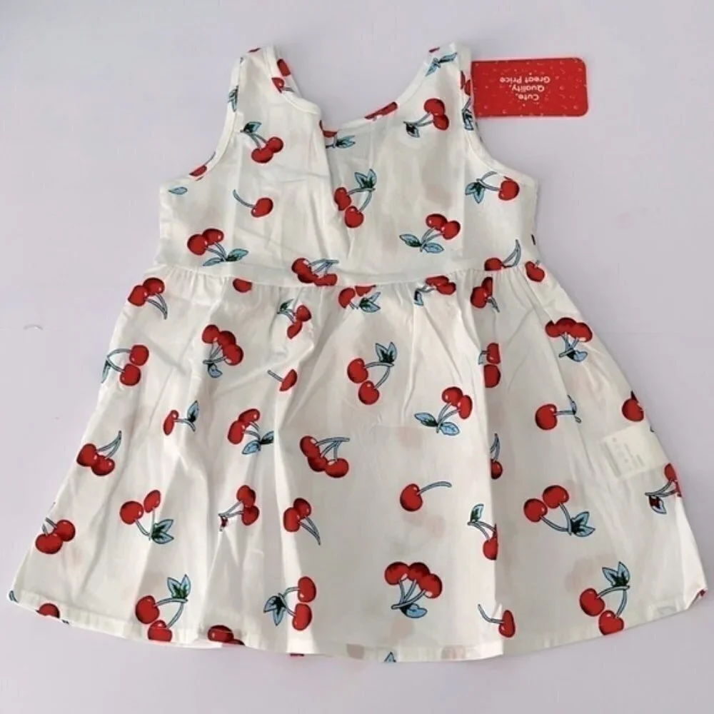 new PatPat Baby Girl Cherry Print Dress - Picture 1 of 4